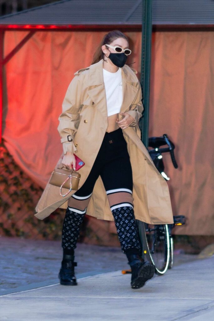 Gigi Hadid in a Beige Trench Coat