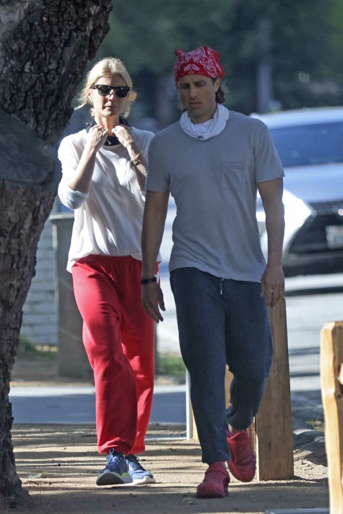 Gwyneth Paltrow in a Red Sweatpants