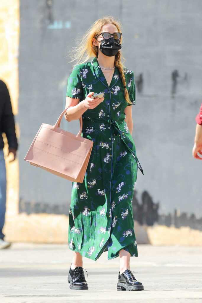 Jennifer Lawrence in a Green Dress