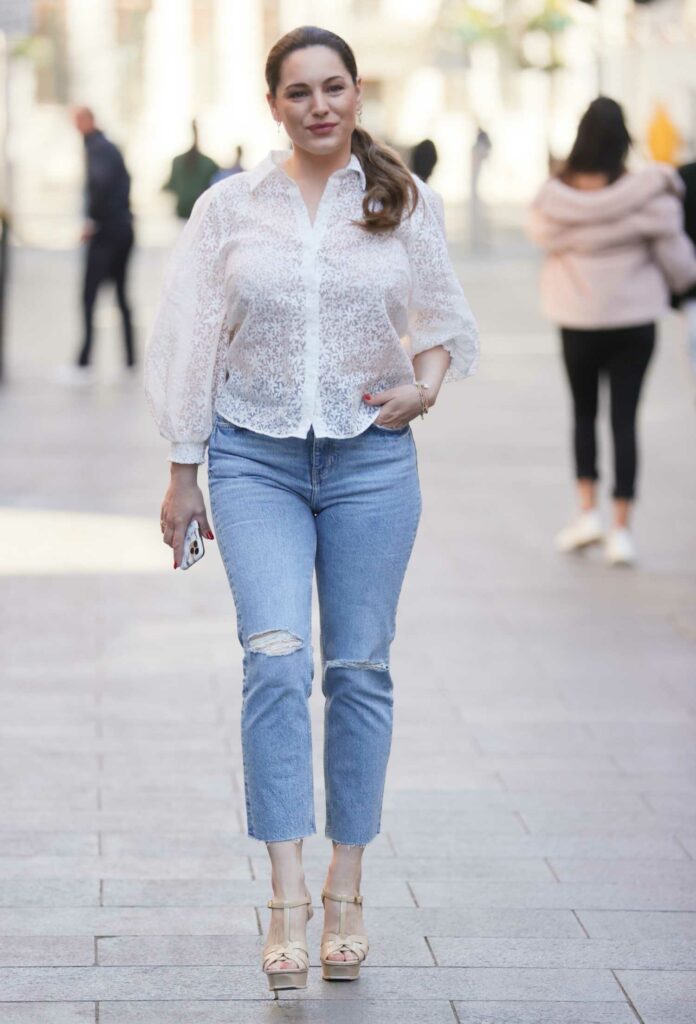 Kelly Brook in a White Blouse
