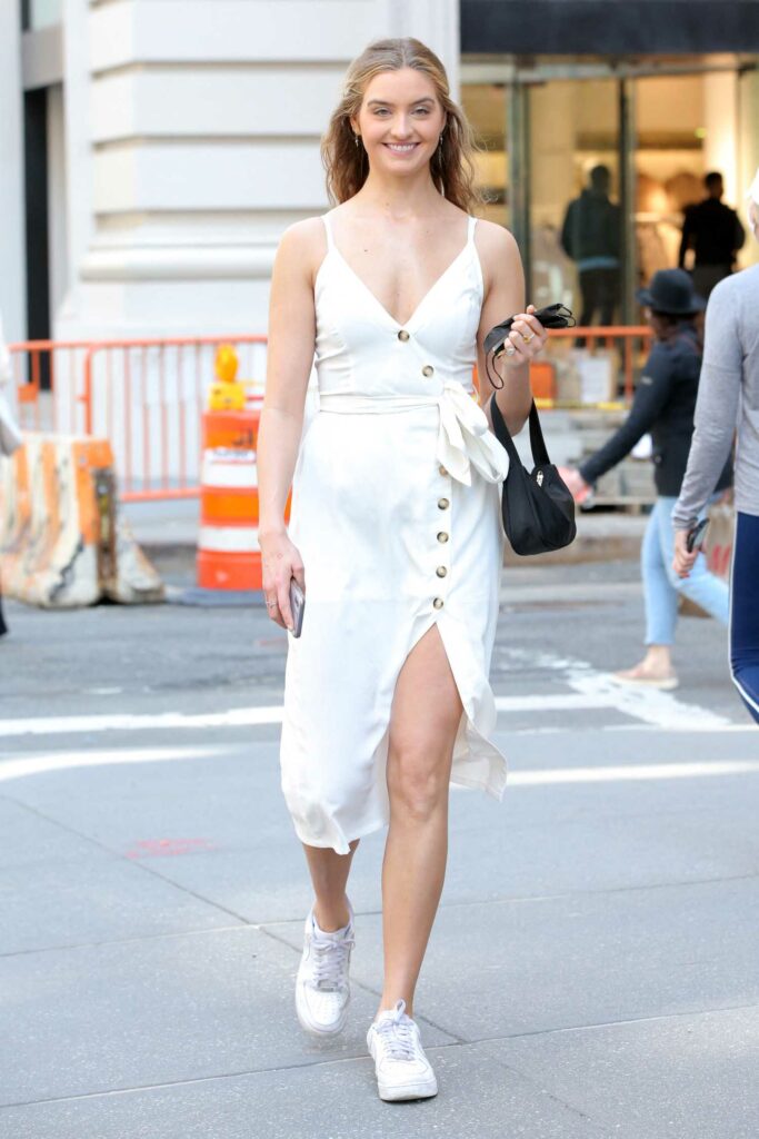 Kelsey Soles in a White Summer Dress