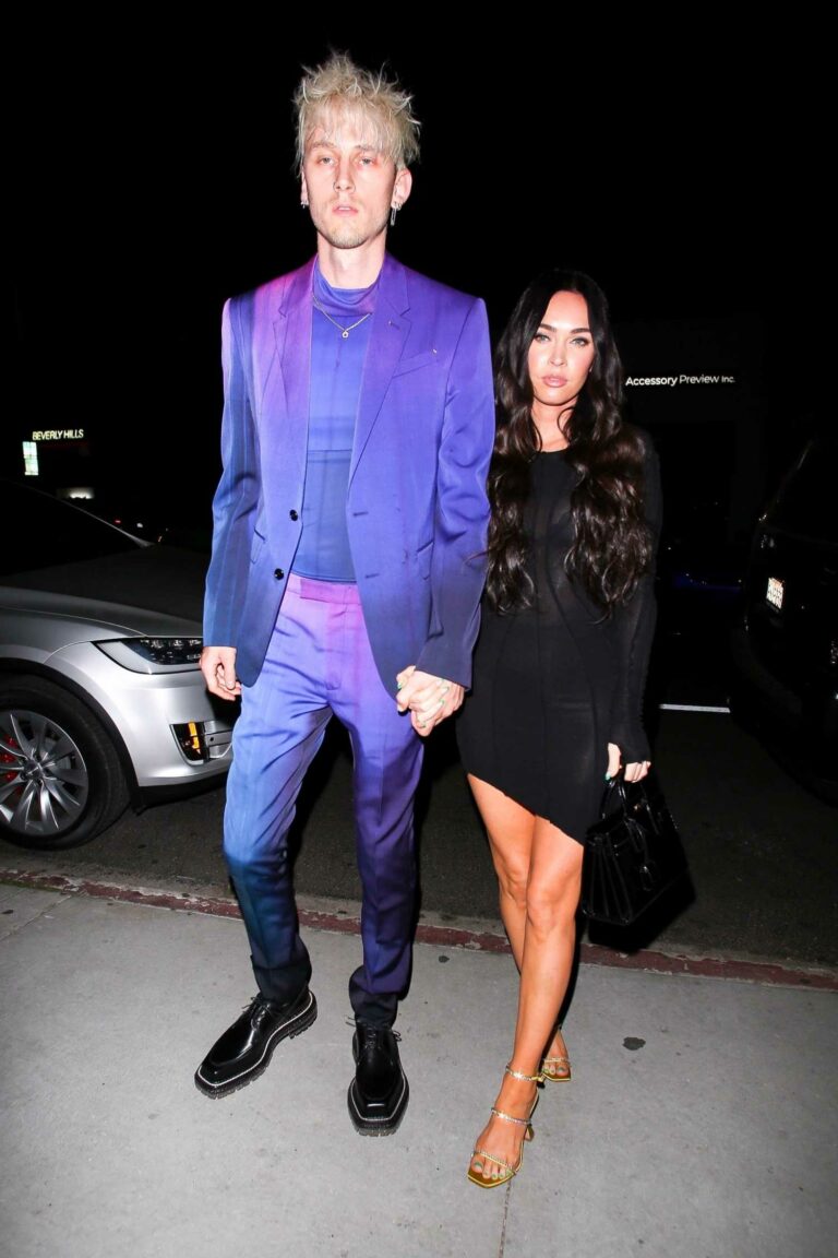 Megan Fox in a Black Mini Dress Arrives at the Nice Guy Out with