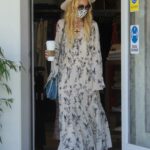 Rachel Zoe in a White Floral Dress Goes Shopping at the Country Mart in Malibu