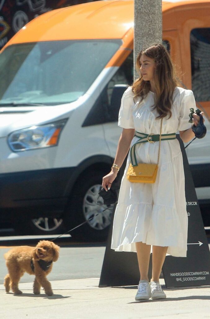 Shiva Safai in a White Dress