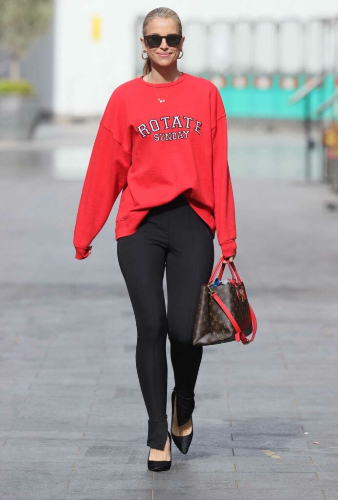 Vogue Williams in a Red Sweatshirt