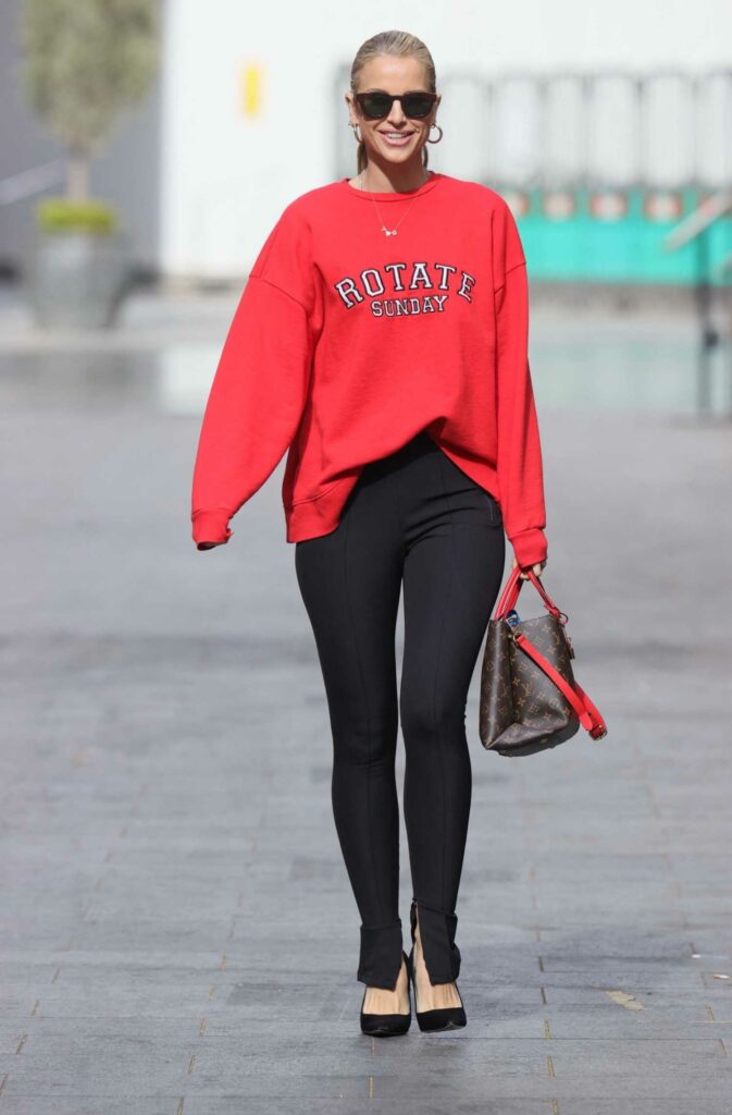 Vogue Williams in a Red Sweatshirt