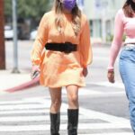 Ally Brooke in an Orange Dress Was Seen Out in West Hollywood