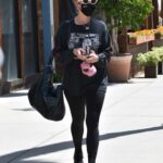 Ashlee Simpson in a Black Outfit Leaves a Gym in Los Angeles