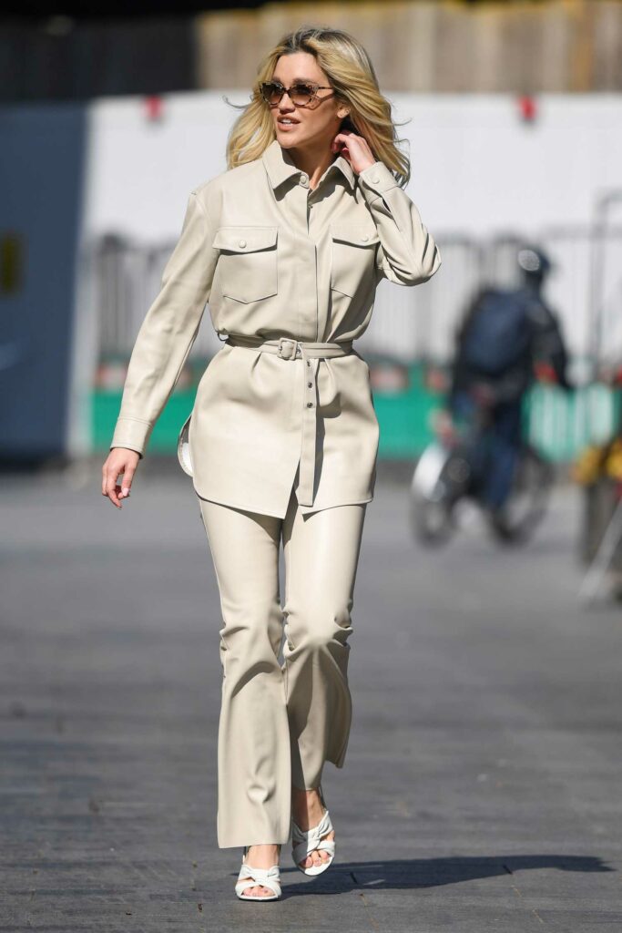 Ashley Roberts in a Beige Suit