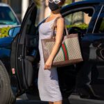 Brittany Furlan in a Black Protective Mask Was Seen Out in Calabasas