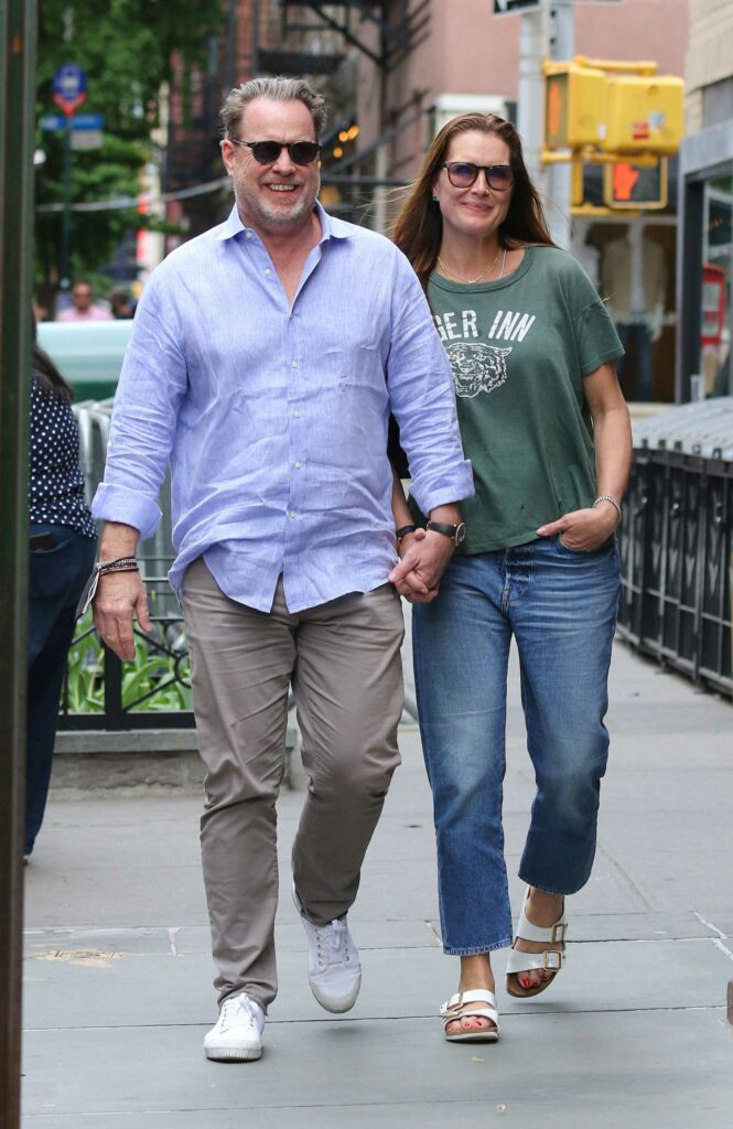Brooke Shields in a Green Tee Was Seen Out with Her 