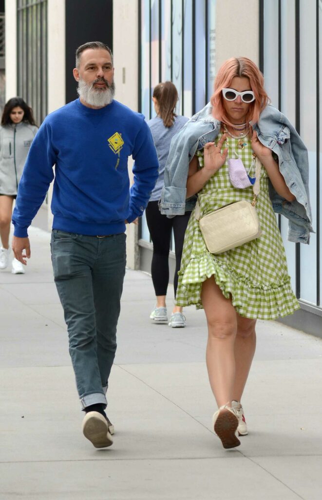 Busy Philipps in a Green Checked Dress