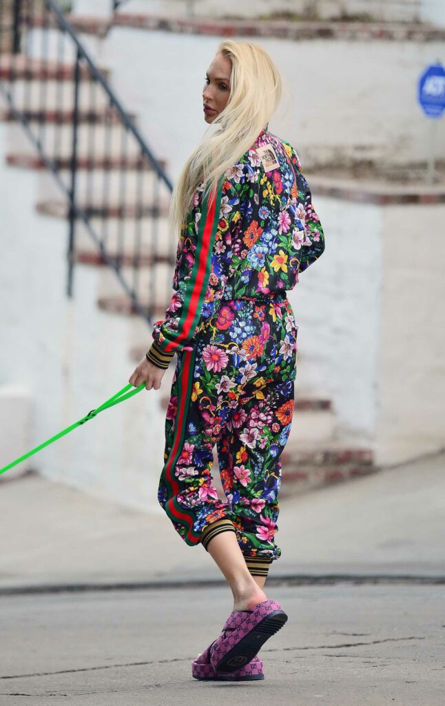 Christine Quinn in a Multi Colored Gucci Track Suit