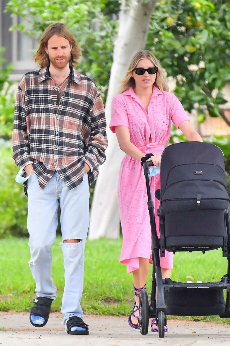 Elsa Hosk in a Pink Dress Was Seen Out with Her Husband and Their