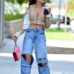 Georgia Harrison in a Blue Ripped Jeans Was Seen Out in Beverly Hills