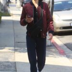 Jaime Xie in a Red Bomber Jacket Was Seen Out in Los Angeles