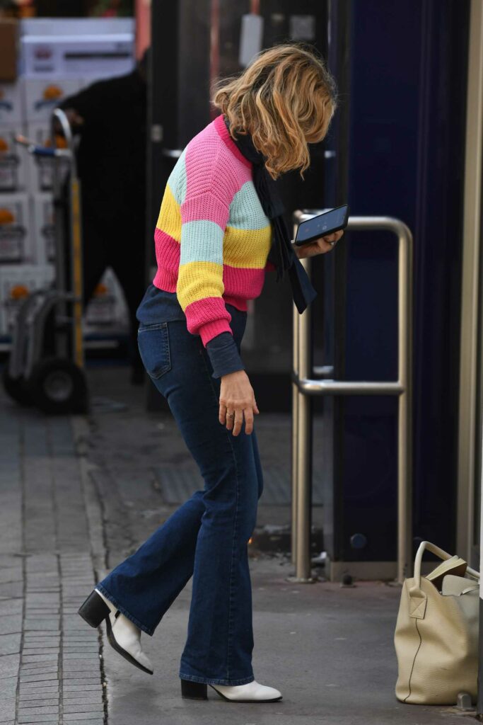 Kate Garraway in a Striped Colorful Sweater