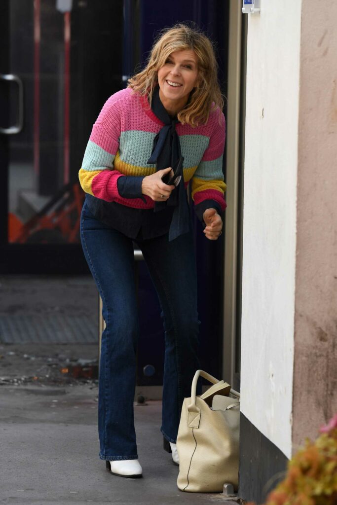 Kate Garraway in a Striped Colorful Sweater