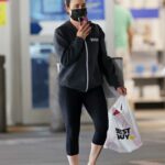 Kyle Richards in a Black Track Jacket Makes a Trip to BestBuy in Los Angeles