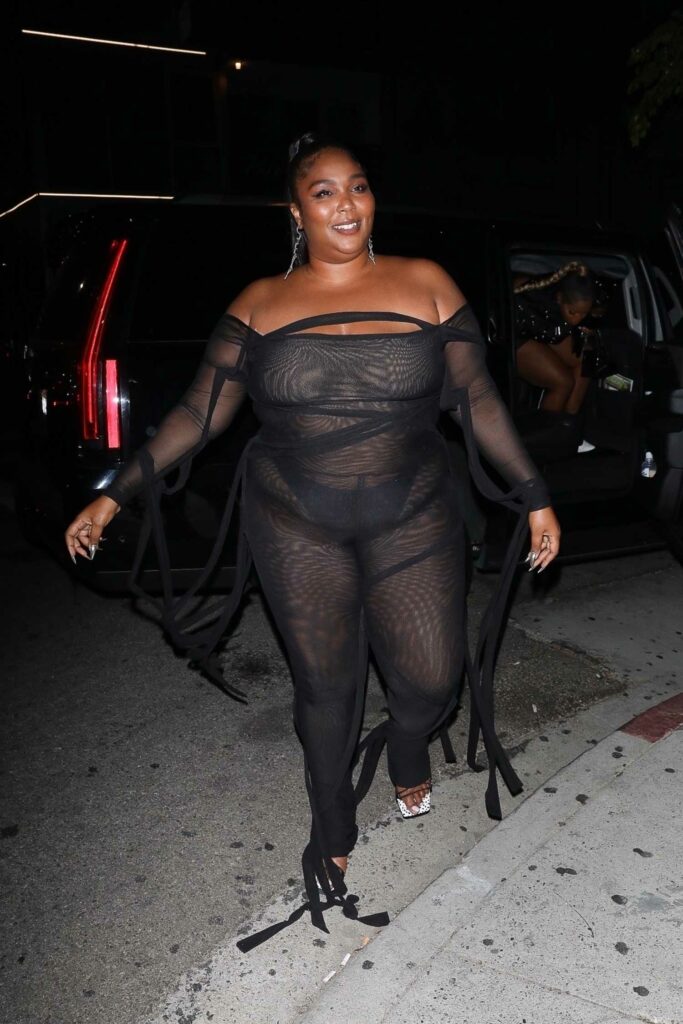 Lizzo in a Black Catsuit