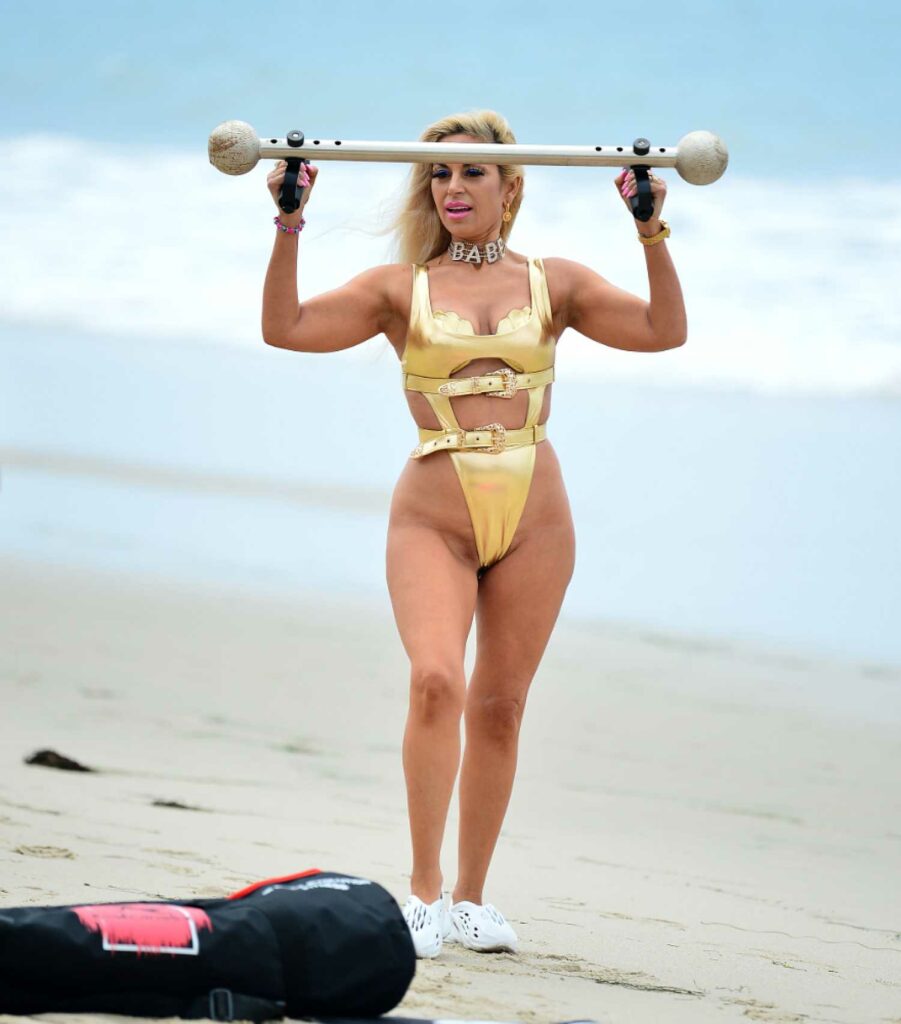 Marcela Iglesias in a Gold Bikini