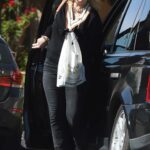 Mischa Barton in a Black Outfit Heads to a Friends House in Los Angeles