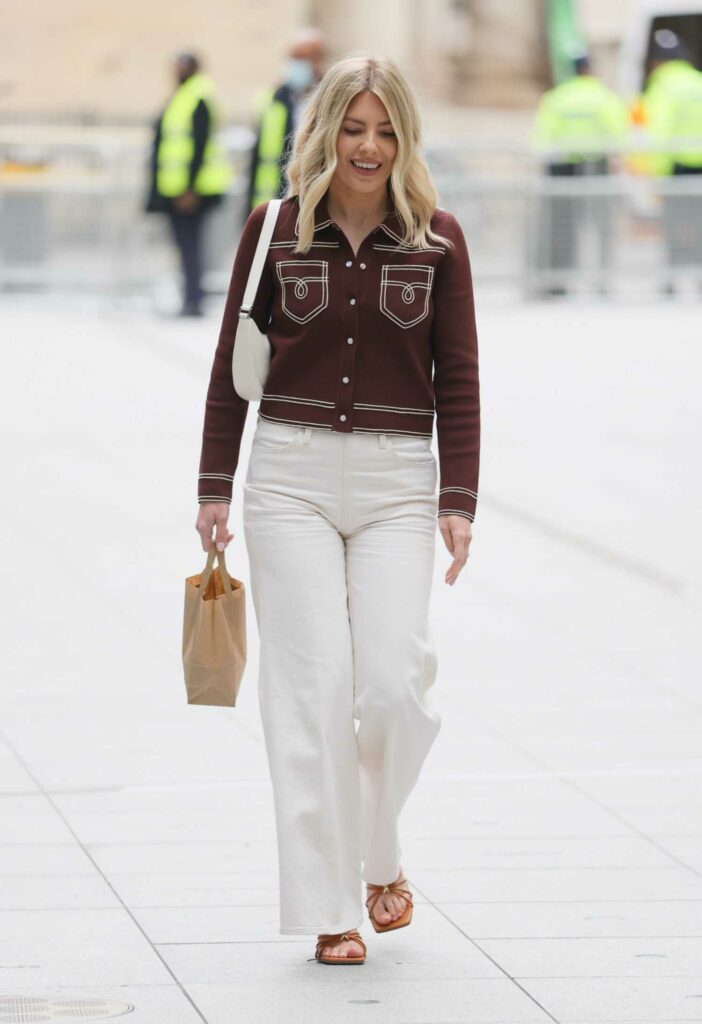 Mollie King in a White Pants