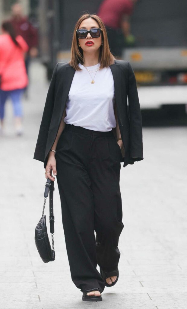 Myleene Klass in a Black Trouser Suit