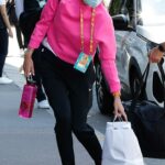 Petra Kvitova in a Pink Sweatshirt Arrives at Her Hotel After Training at Roland Garros 2021 in Paris