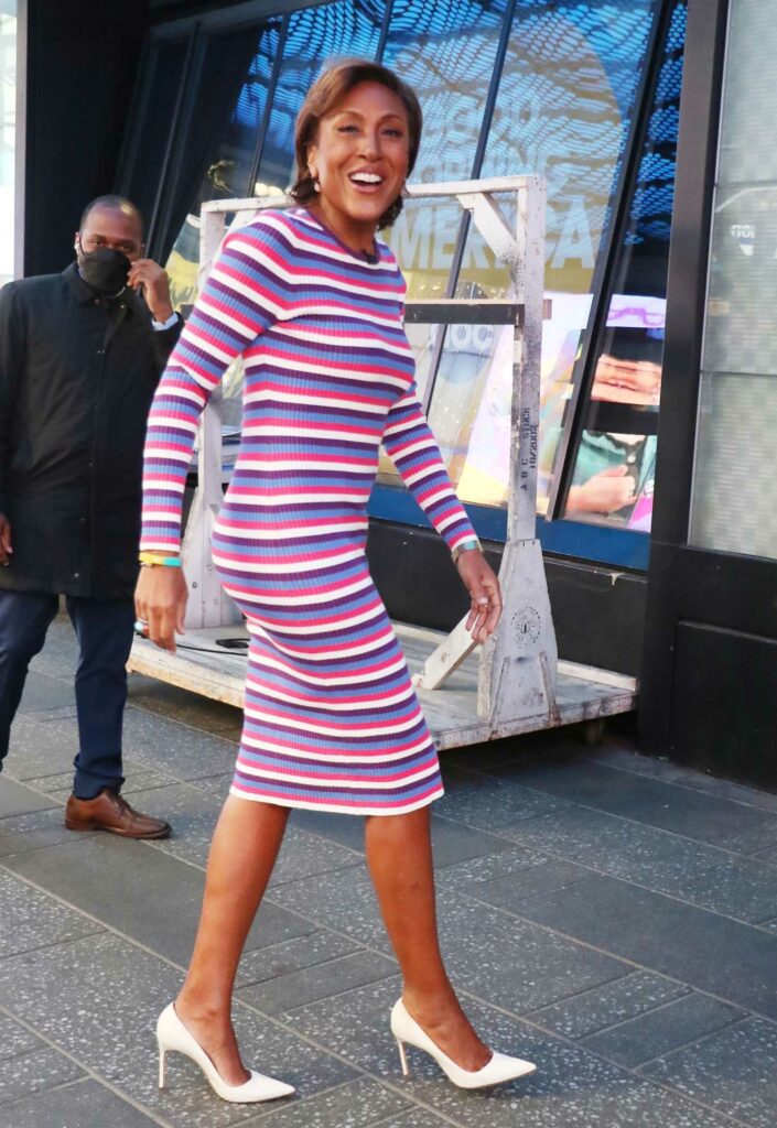 Robin Roberts in a Striped Dress