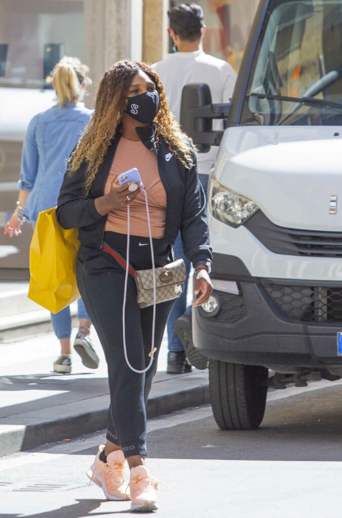 Serena Williams in a Grey Tracksuit