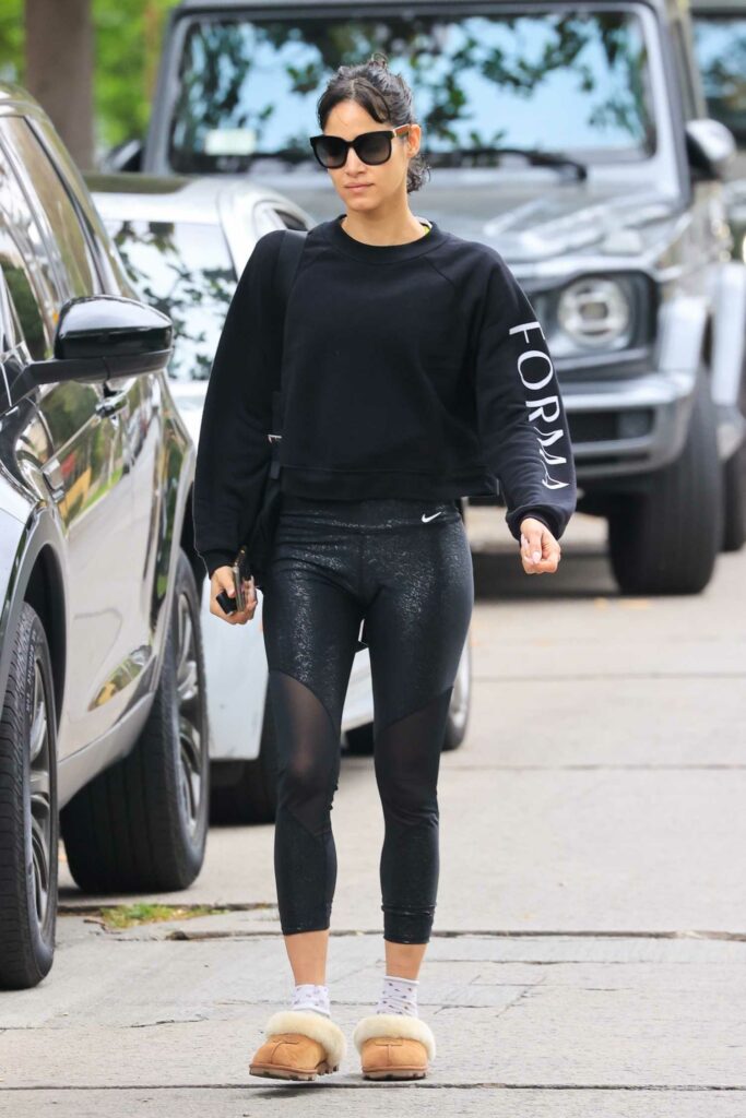 Sofia Boutella in a Black Sweatshirt