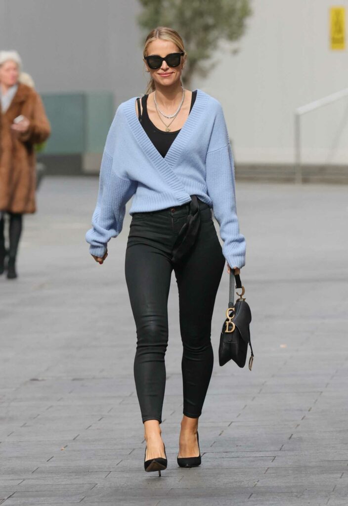 Vogue Williams in a Blue Cardigan