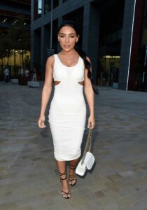 Alexis Bailey in a White Dress Was Seen Out in Manchester – Celeb Donut