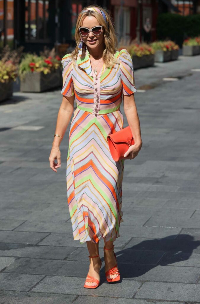 Amanda Holden in a Patterned Dress
