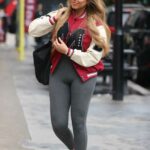 Anna Vakili in a Grey Leggings Was Seen at the Boohoo Promo Day in London