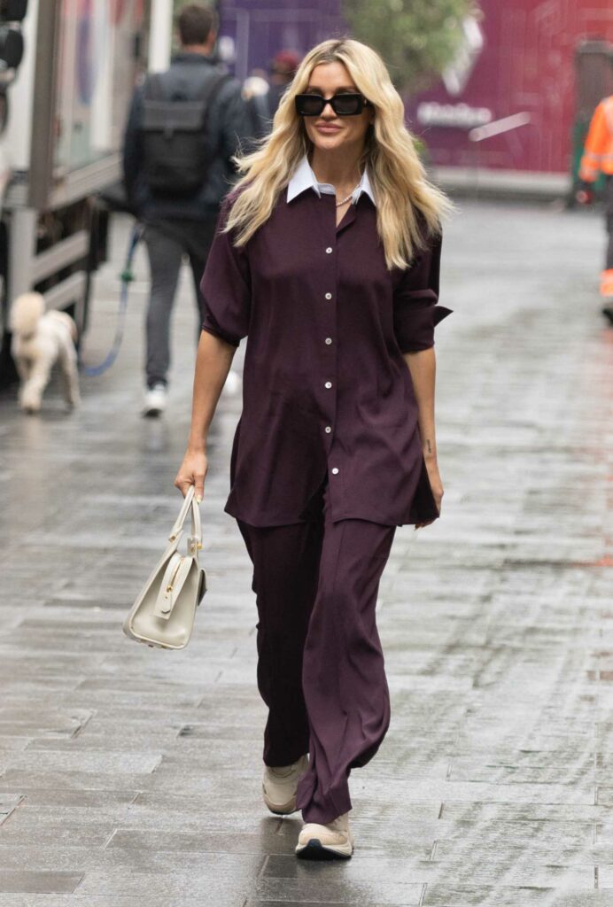 Ashley Roberts in a Burgundy Suit