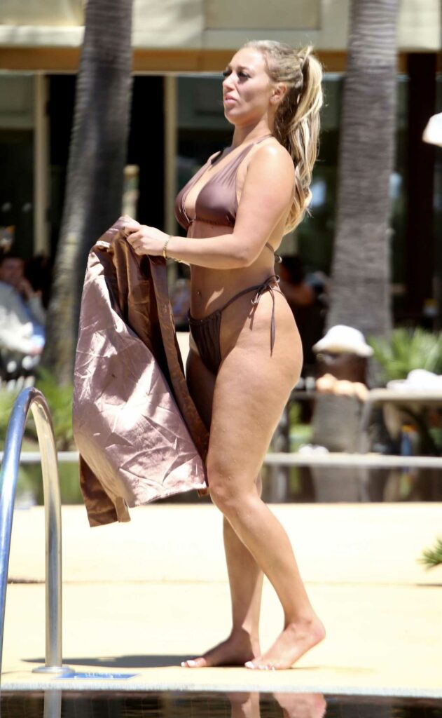 Bethan Kershaw in a Brown Bikini