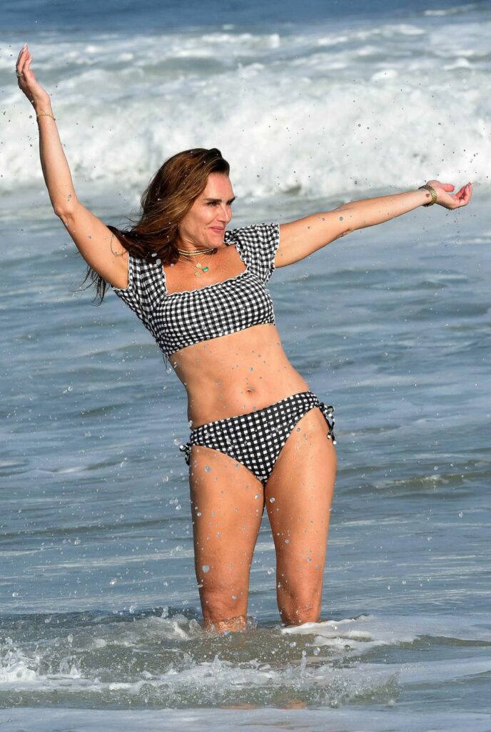 Brooke Shields in a Checked Bikini