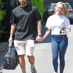 Jorgie Porter in a White Tee Was Seen Out with Her Boyfriend Ollie Piotrowski in Manchester