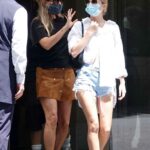 Kate Moss in a Black Tee Was Seen Out with Lila Grace Moss in Rome