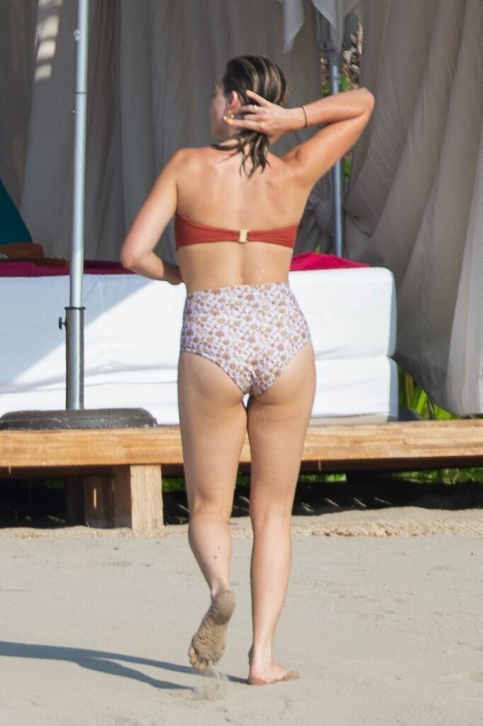 Margot Robbie in a Red Bikini Top