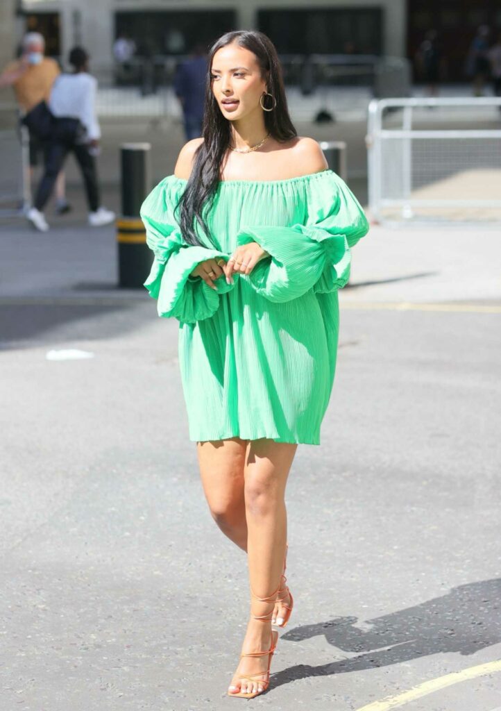Maya Jama in a Green Dress