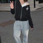 Melanie Chisholm in a Grey Sweatpants Leaves The One Show in London