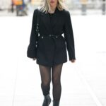 Mollie King in a Black Blazer Arrives at the BBC Radio 1 Studio in London