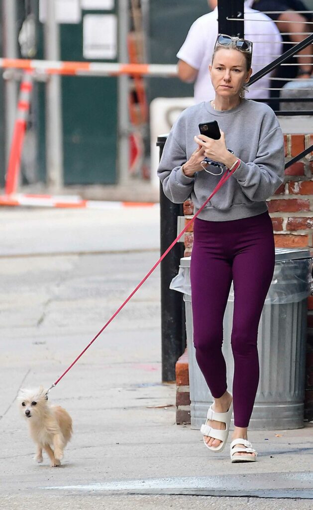 Naomi Watts in a Purple Leggings