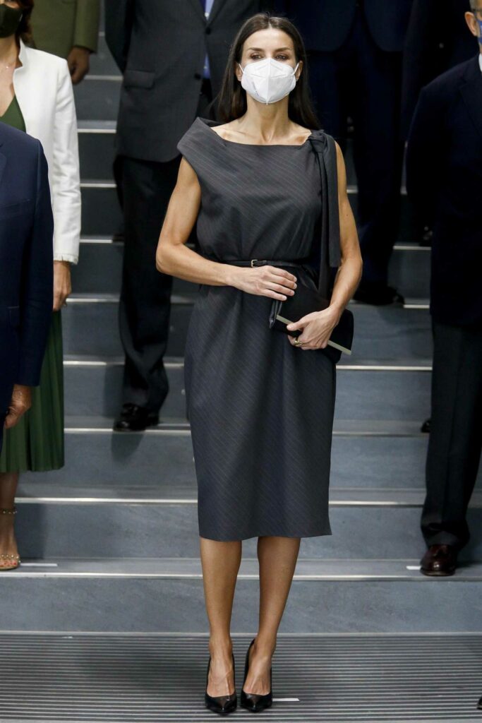 Queen Letizia of Spain in a Black Dress