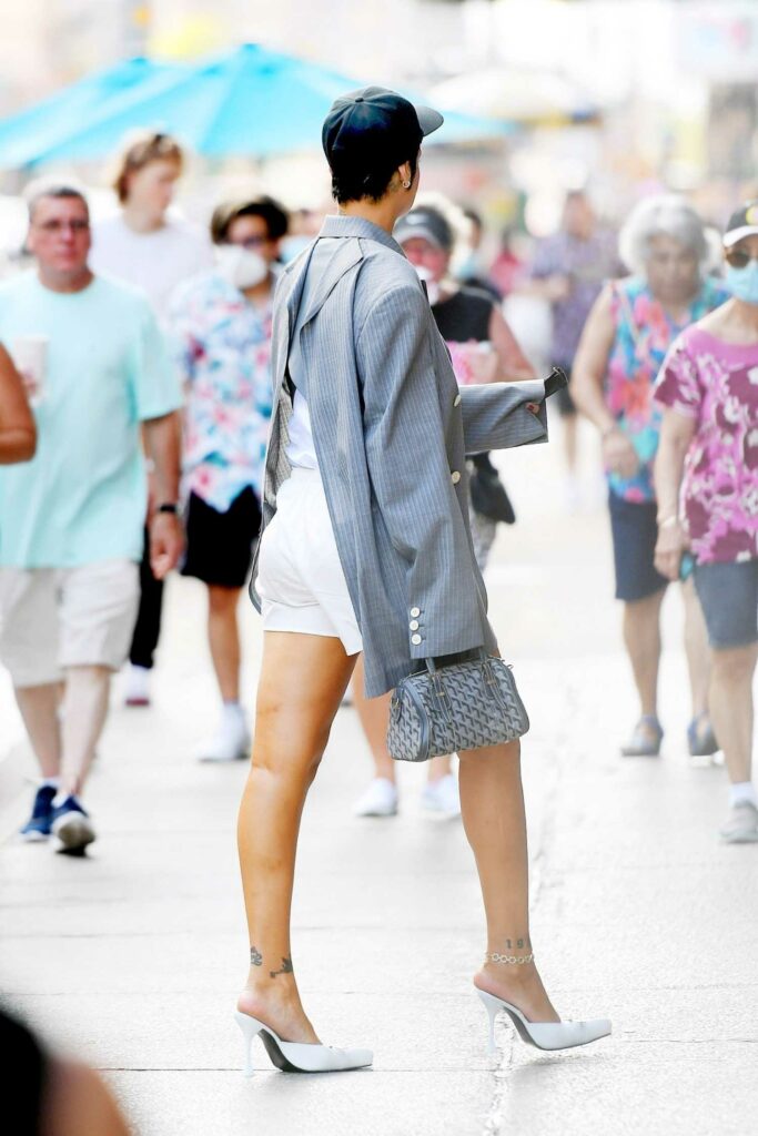Rihanna in a Grey Blazer