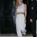 Roxy Horner in a White Top Leaves the Home House After a Fashion Party in London