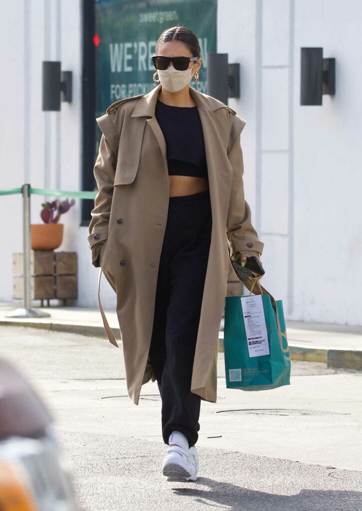 Shay Mitchell in a Beige Trench Coat